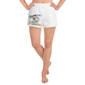 Hand Drawn Digital Print Vintage New Orleans, Louisiana&#39;s Pontchartrain Beach Women&#39;s Athletic Short Shorts