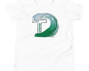 Camiseta de manga curta juvenil New Orleans Louisiana, Roll Wave, Tulane