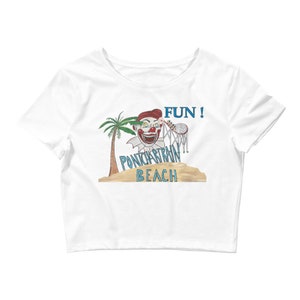 Hand Drawn Digital Print Vintage New Orleans, Louisiana&#39;s Pontchartrain Beach Women’s Crop Tee