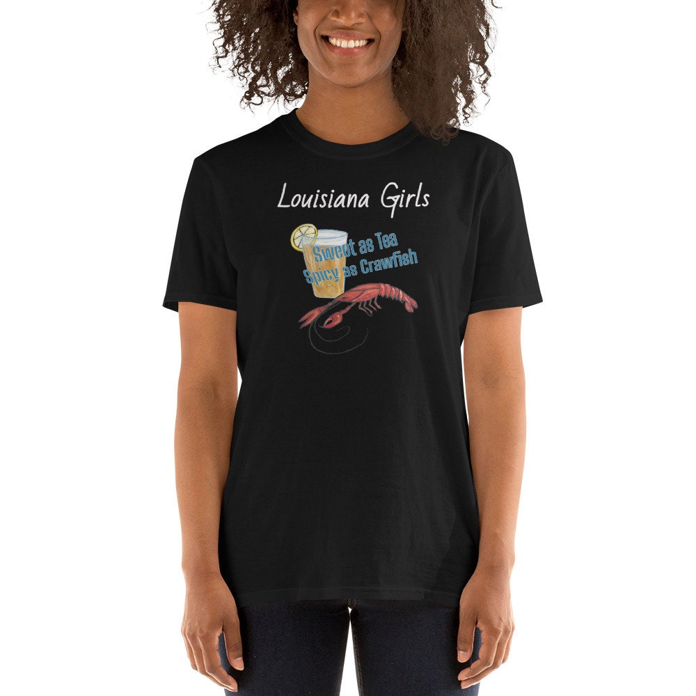 Womens Just a Louisiana Girl, Living in a California World V-Neck T-Shirt