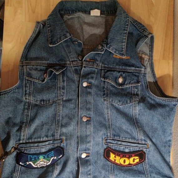 used denim vest