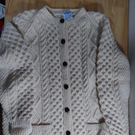 ReUpRex Vintage John Molloy Handknit 3D Fishermen Knit Cardigan Sweater