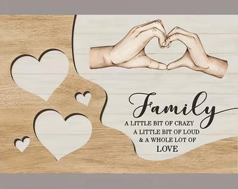 Custom Personalized Family Canvas Art Print, Wooden Family Name Sign, Rustic Wall Art