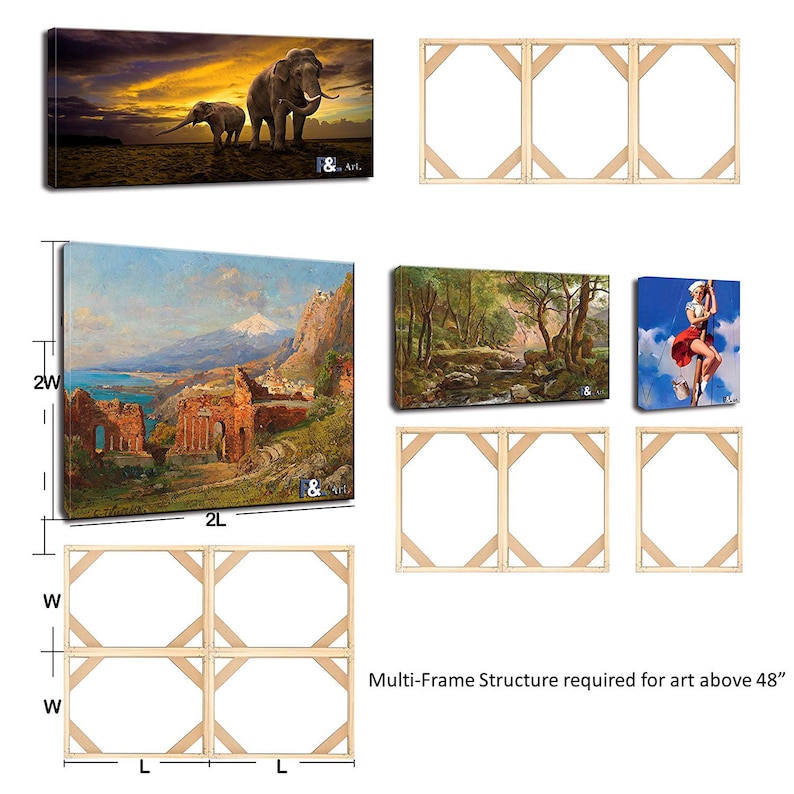 DIY Custome Solid Wood Canvas Frame Kit for Oil Painting Wall Etsy