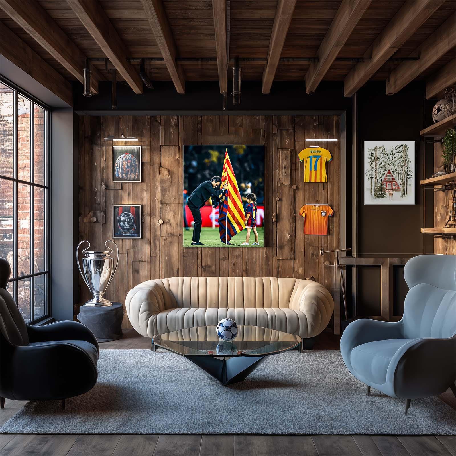 バルセロナFC キャンバスプリント：ルイス・エンリケ＆シャビの