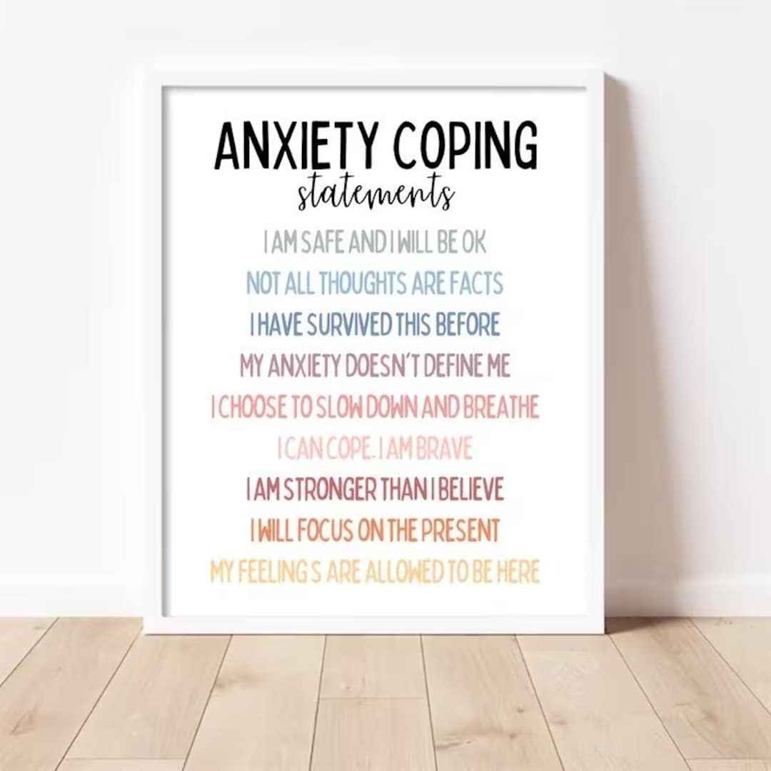 Anxiety Coping Statements Wall Art, Mental Health Affirmations Print - Etsy
