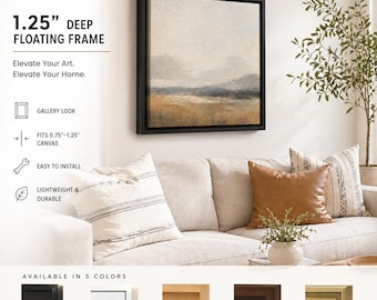 Texas Art Canvas Floater Frame for 0.75”to 1.25”Deep Gallery-Wrapped Modern Picture Frame