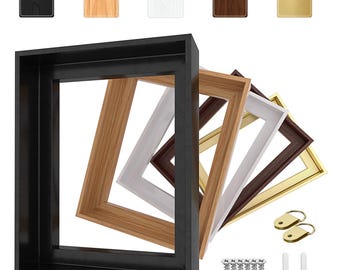 Canvas Floater Picture Frame: Wall Art Framed Floating Frame Kit, 1.25" Depth - 5 Colors