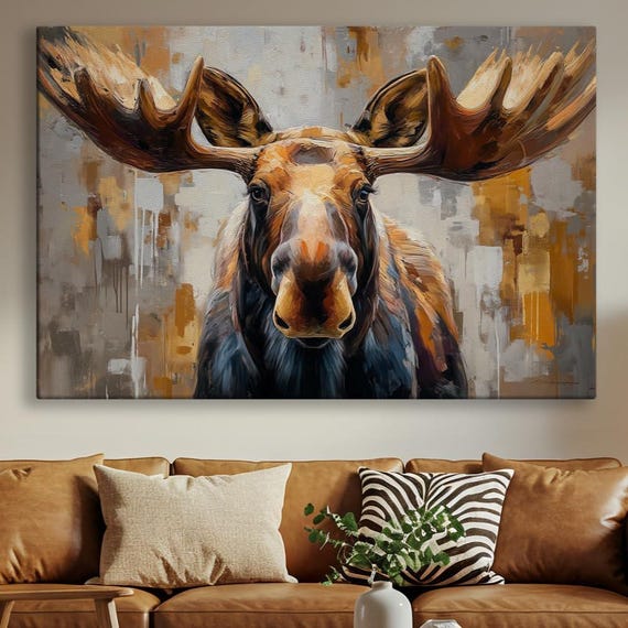 Moose Canvas Wall Art Wildlife Canvas Prints for Living Room 24 x 36in