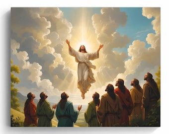 Jesus Ascension Canvas Wall Art, Ascension Day Christ Rising Print, Christian Home Decor, Gallery Wrapped, Ready to Hang, Made in Texas