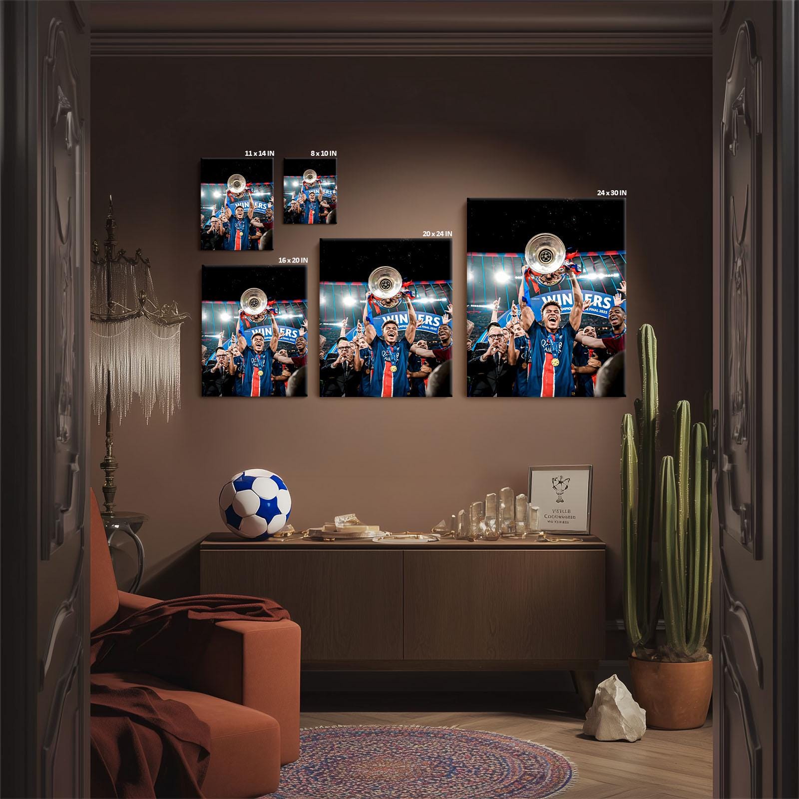 PSG Champions League Canvas: 2025 UCL Winners, Soccer Fan