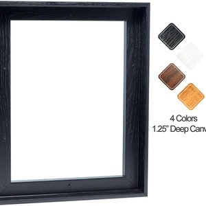 Floating Frame for Canvas Painting 1-1/4 Deep Floating canvas frame Custom size floater frame DIY canvas frame Picture Art Wall Decor Black