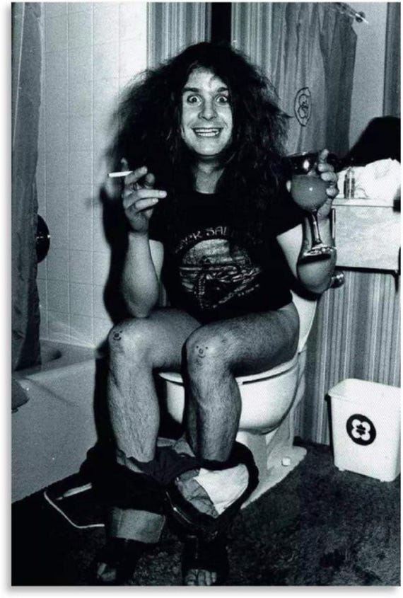 Funny Bathroom Wall Art Vintage Rock Photography Black and White Music Culture Print