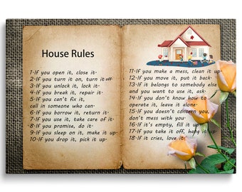 House Rules Wall Decor | Home Rules sign My Rules Outdoor & Indoor Sign Wall Decoration Sign Kitchen Living Room Wall Art Decorative