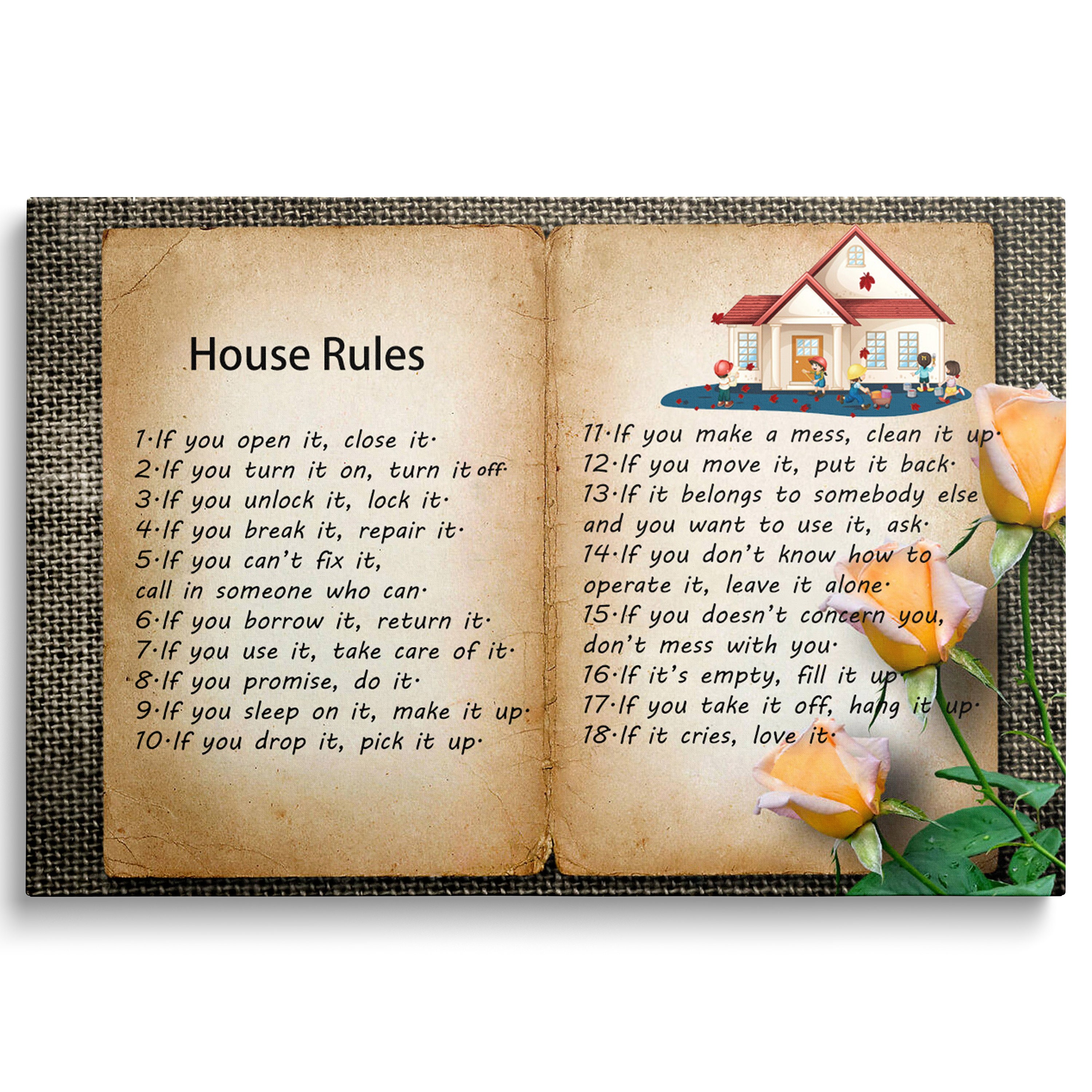 House Rules Wall Decor | Home Rules sign My Rules Outdoor & Indoor Sign Wall Decoration Sign Kitchen Living Room Wall Art Decorative