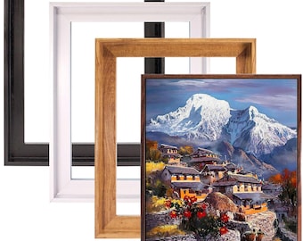 Canvas Wood-style Floater Frame-Floating Frames for Canvas Wall Art.Fashion Stylish Modern Minimalist Style With 4 Color Choice