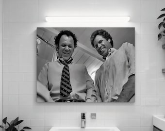 Brothers Bathroom Canvas Wall Art: Funny Man Cave Decor