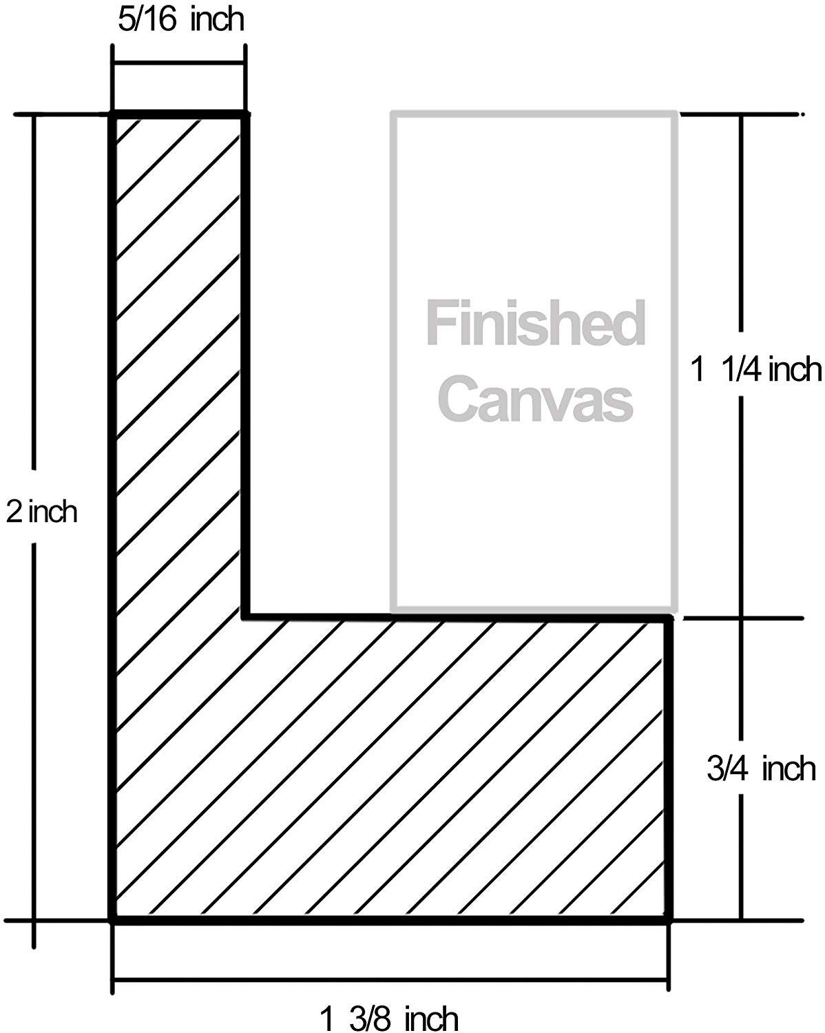 Marco flotante de metal para lienzo de 16 x 20 pulgadas, profundidad de  lienzo de 0.6 a 0.85 pulgadas. Decoración de pared de arte de imagen,  lienzo