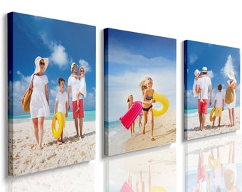 Custom Canvas Prints with Your Photos, 3 piece wall décor, Personalized Canvas art, Custom Wood Photo Frames, Custom 3 piece wall art