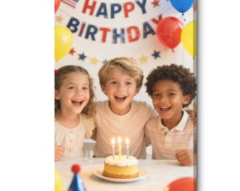 Custom Wall Art Personalized Photo Canvas Print Brithday Portrait Painting Family Pet Art