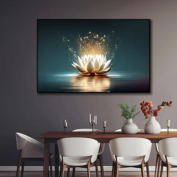 Abstract Lotus Canvas Art: Modern Zen Wall Decor