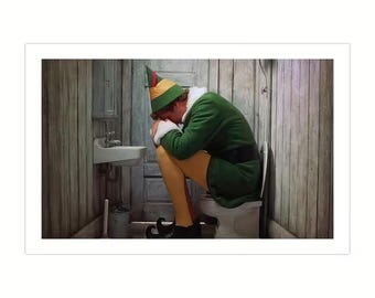 Funny Bathroom Wall Art Comedy Classic Movie Poster Humorous Toilet Decor