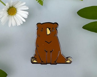 Sitting Bear - Brown Bear Hard Enamel Pin