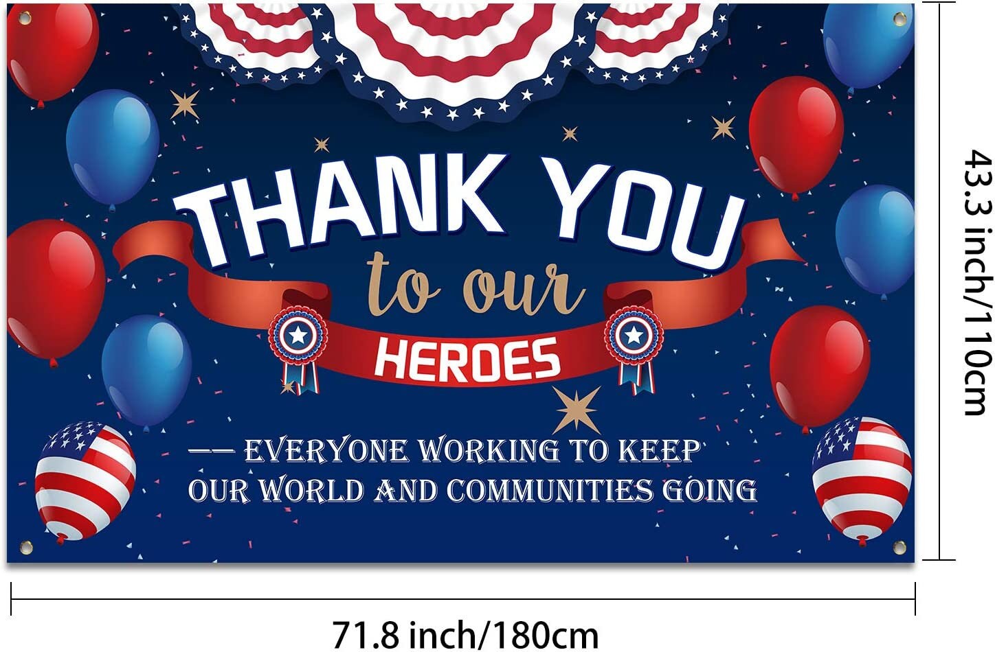 Thank You to Our Heroes Banner Decorations Patriotic Happy - Etsy