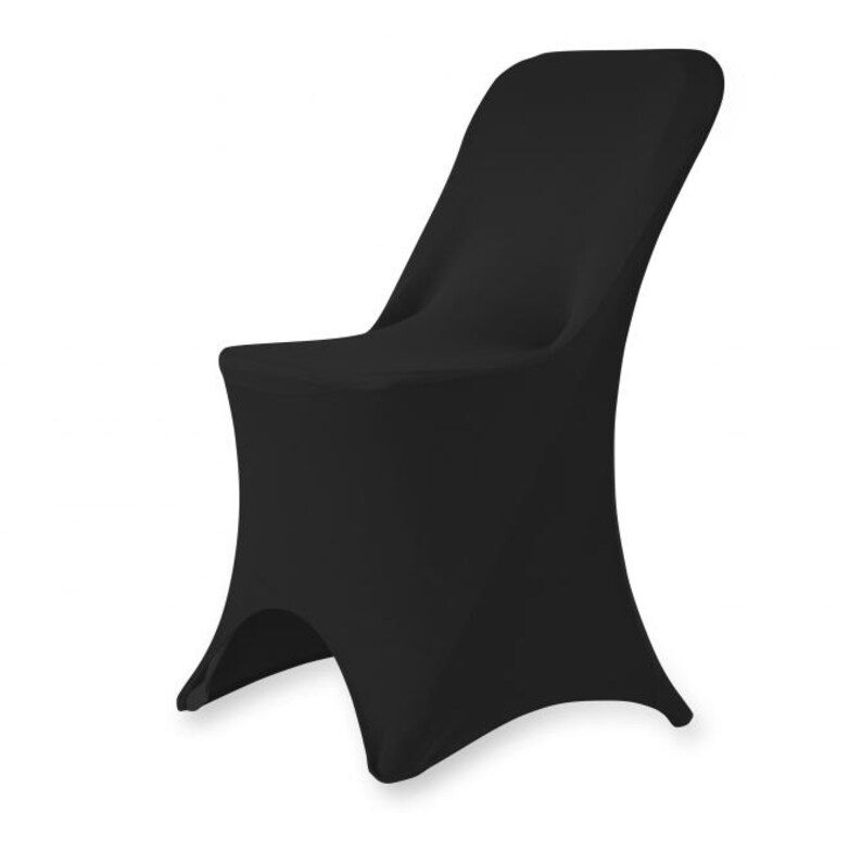 White Spandex Stretch Folding Chair Covers White Black Ivory Etsy