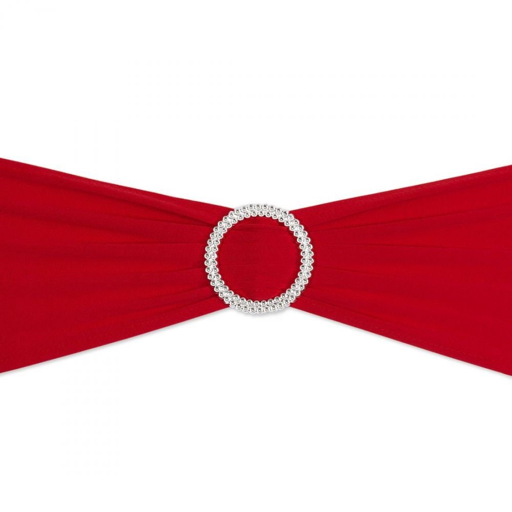 Red Stretch Spandex Chair Sash With Round Buckle 5/pack Chair Etsy