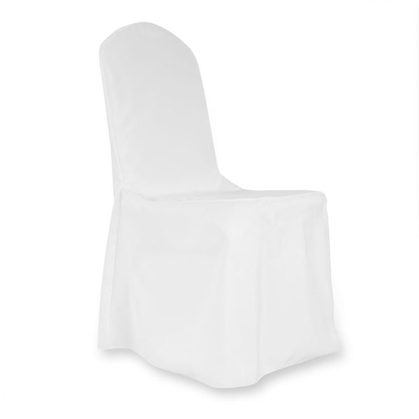 Polyester Banquet Chair Cover White- White Chair Covers Polyester, Wedding Baby Shower Chair covers