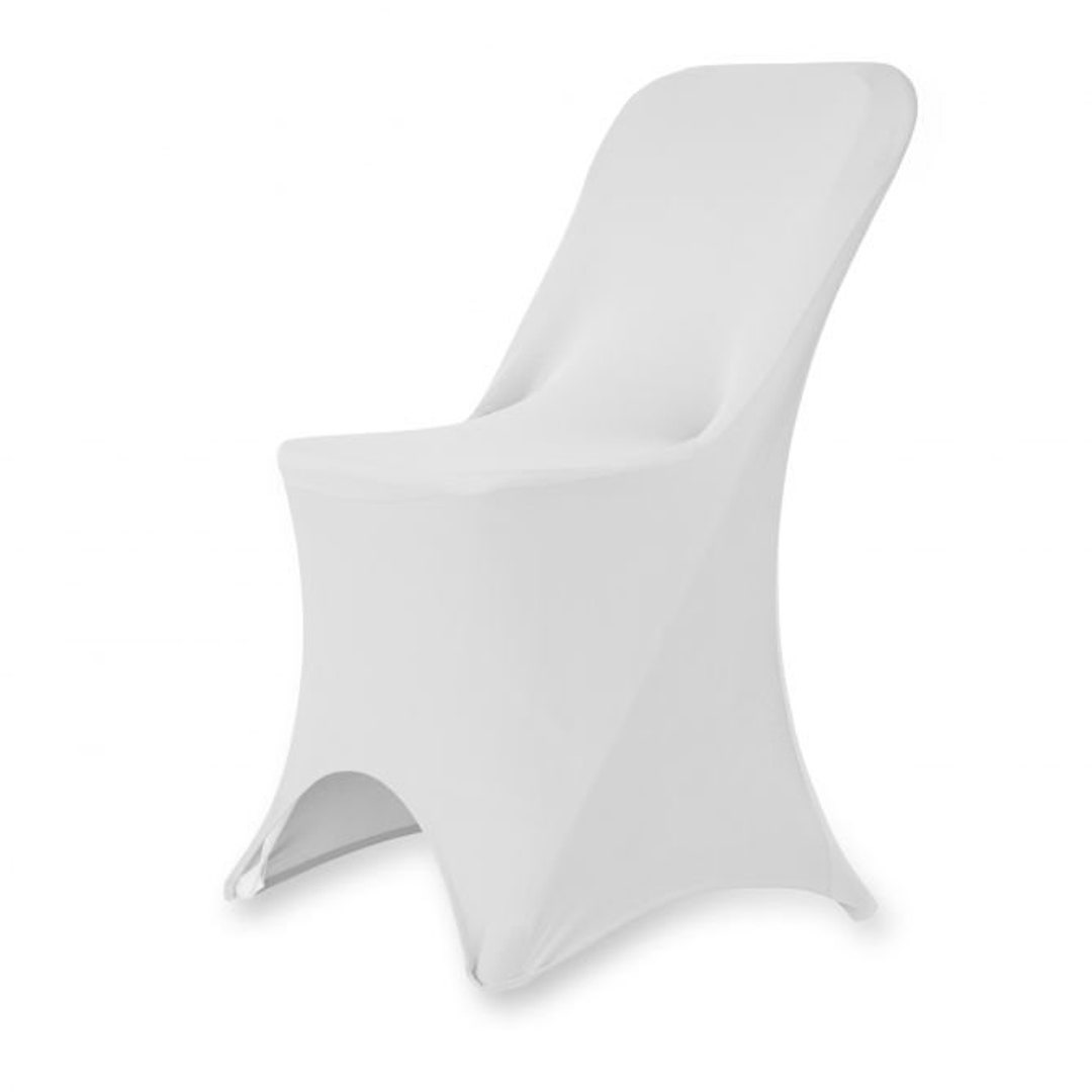 White Spandex Stretch Folding Chair Covers White Black Ivory Etsy