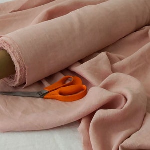 Clay Pink Pure 100% linen fabric 205 gsm. 145 cm wide.Softened, washed,middle weight  Baltic linen.Linen fabric by half meter