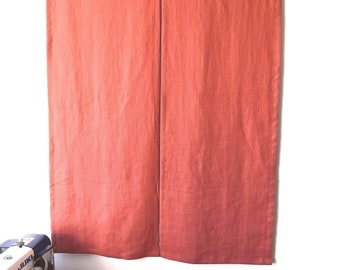 Rusty Linen Noren Curtain: Japanese Doorway Drape