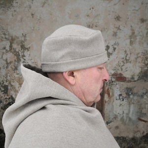 Linen pillbox hat. Medieval hat for men. Linen hat. Historical hats. Medieval costume hat . Laborer's work hat