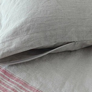 Linen pillowcase.Zip closed pillowcase.Lumbar pillowcase.Organic pillow cover.Natural linen pillowcase.Body pillow case.lumbar pillow cover