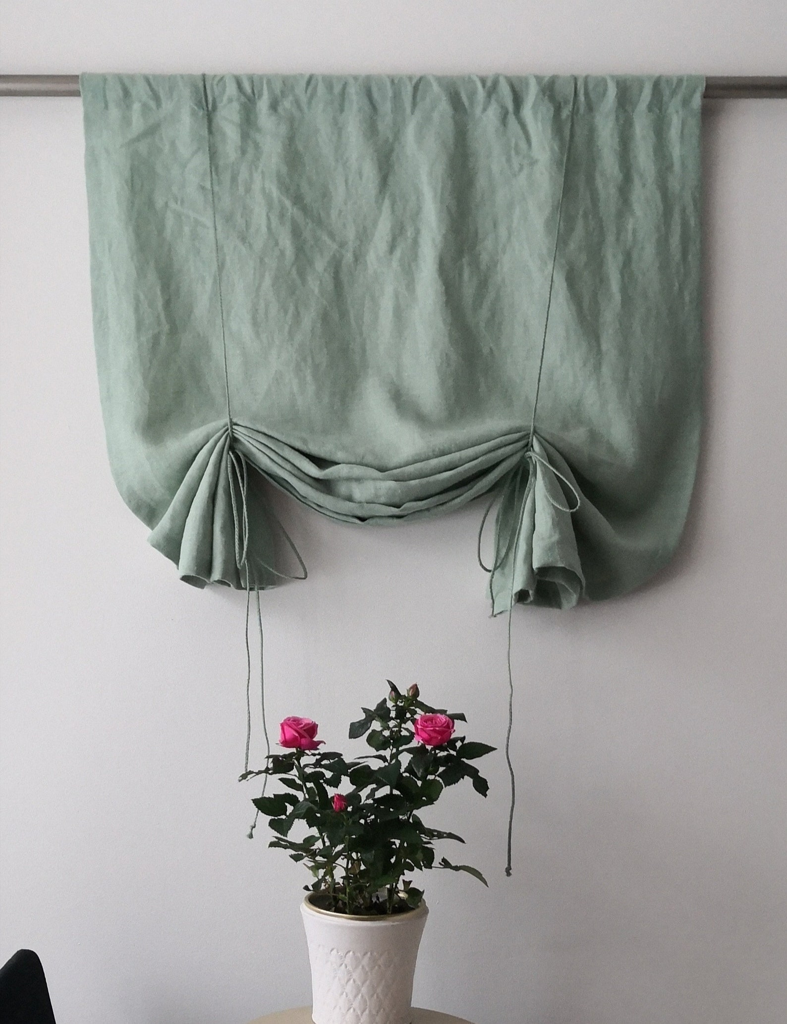 51 Long. Sage Green Linen Curtain. Curtains With Etsy
