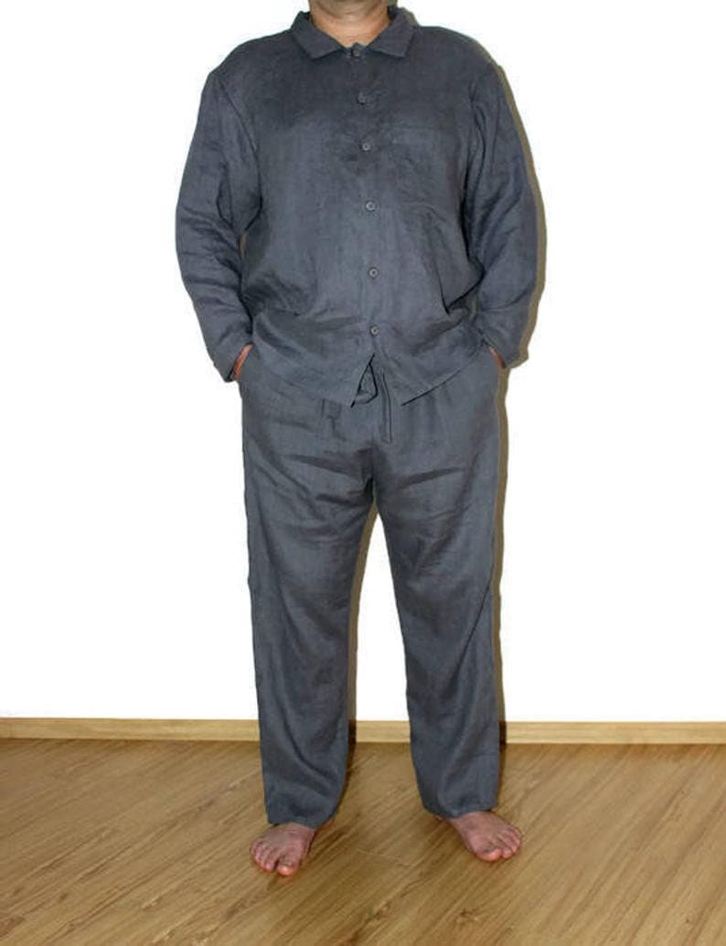 MENS Linen Pajamas Set . XS 4 XL. Pj Mens Lounge Pants . Etsy