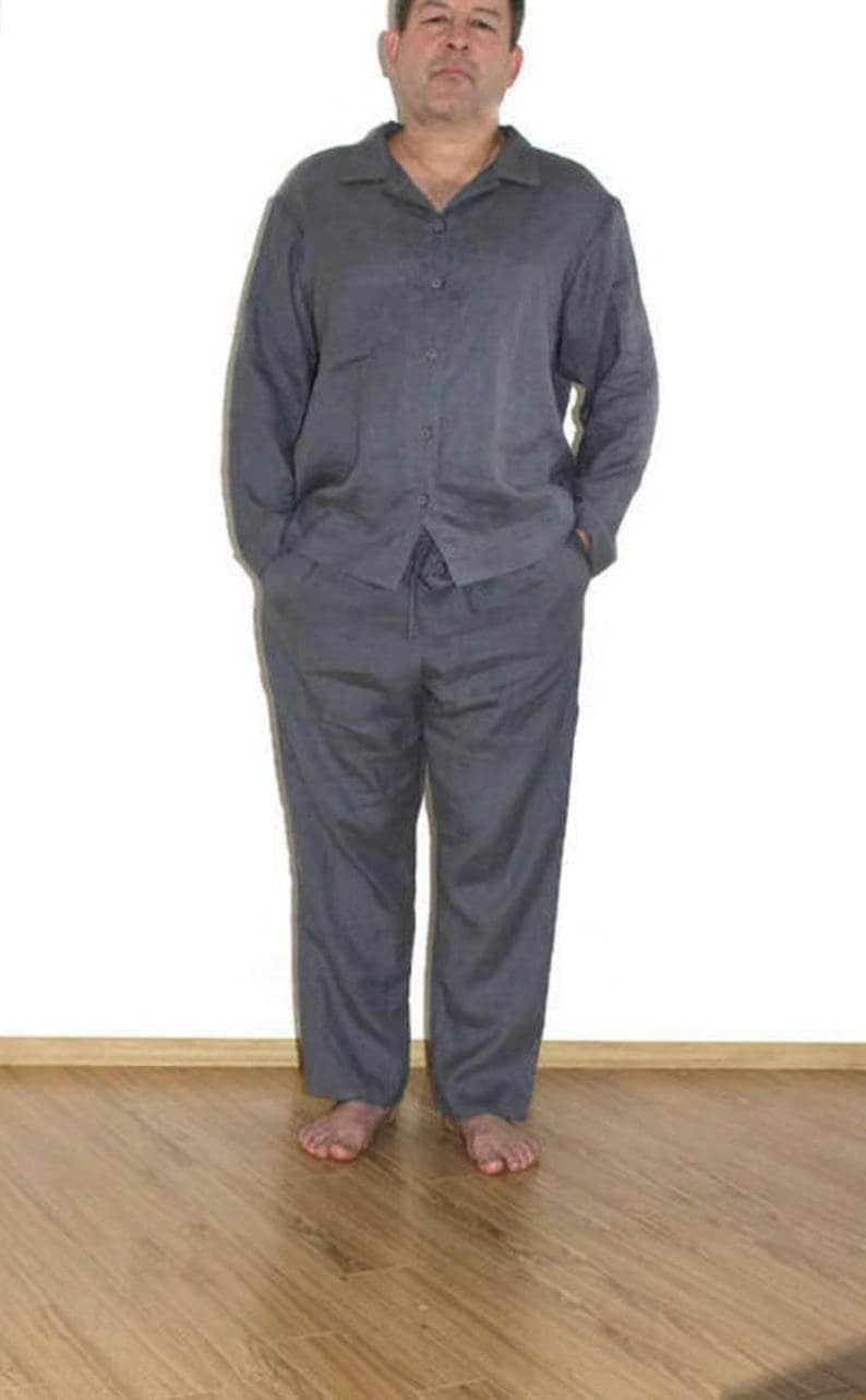 MENS Linen Pajamas Set . XS 4 XL. Pj Mens Lounge Pants . Etsy UK