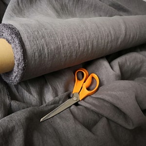 Frost Gray Pure 100% linen fabric 205 gsm.145 cm wide.Softened, washed,middle weight,dense woven  European linen.Linen fabric by half yard