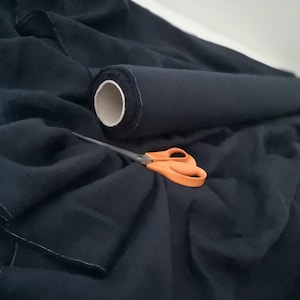 Salute Pure 100% linen fabric 205 gsm. 145 cm/57“ wide.Dark Blue Softened, washed,middle weight ,dense woven European linen. more Anberlinen