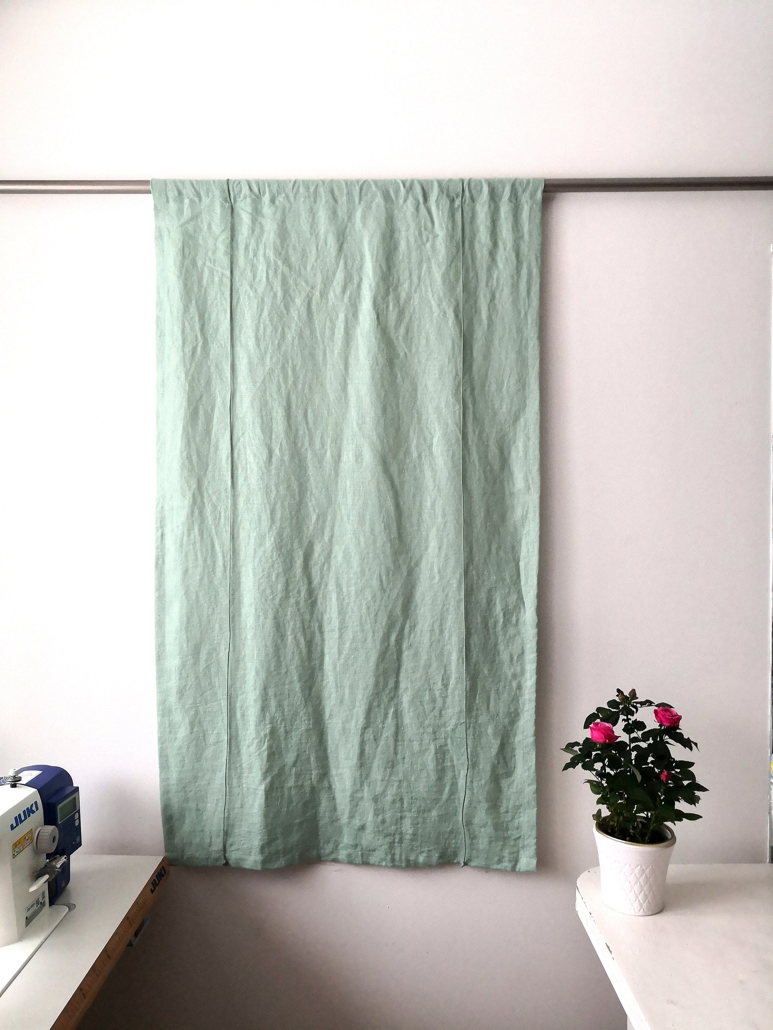 51 Long. Sage Green Linen Curtain. Curtains With Etsy