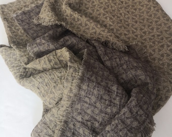 Rustic Linen Bed Cover: Double Sided Textured Throw Blanket