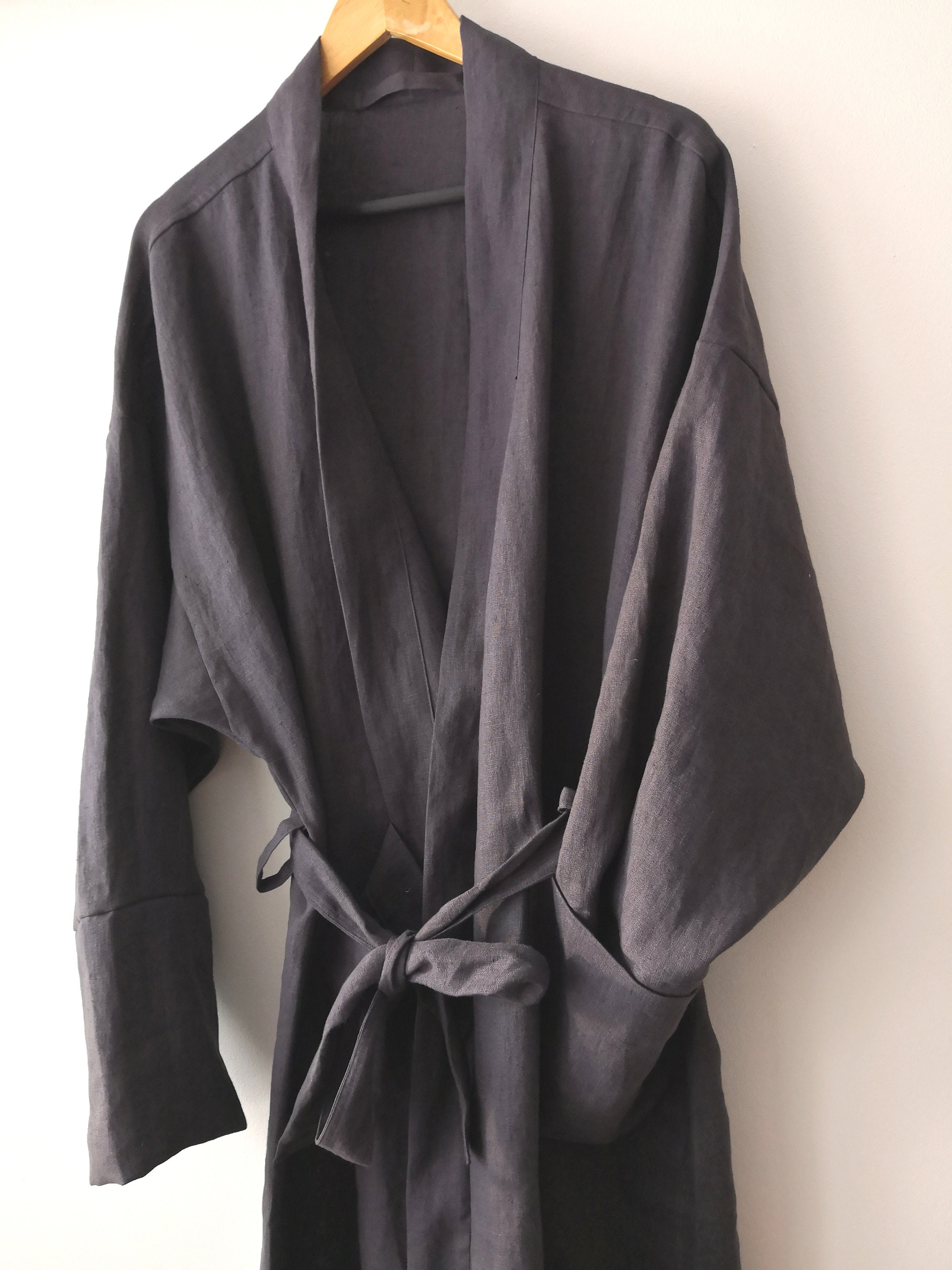 Unisex Linen Robe.xs6xl. Natural Undyed Linen. Eco Linen. Etsy