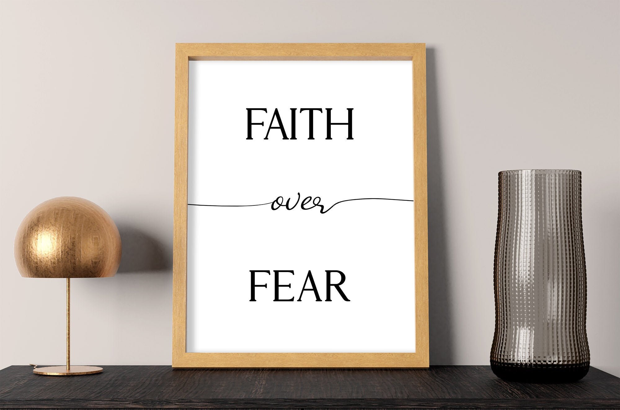 Faith Over Fear Christian Wall Art & Christian Wall Decor Boost Your