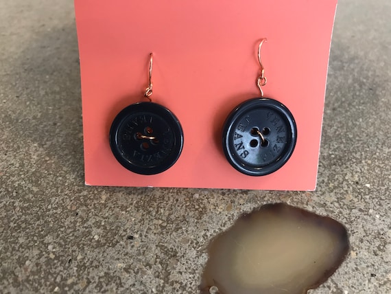 Button Earrings Etsy