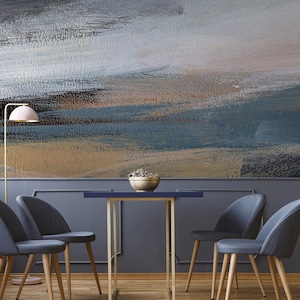 Abstract landscape wallpaper, art Wall Mural • Peel and Stick *self adhesive* or Non-Pasted Vinyl Materials