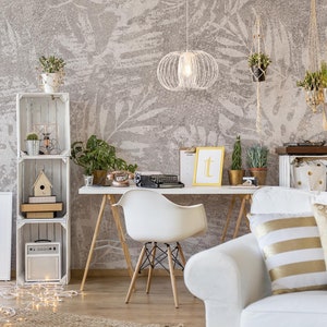 Flower wallpaper, abstract floral Wall Mural • Peel and Stick *self adhesive* or Non-Pasted Vinyl Materials