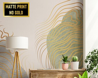 Green & Yellow Abstract Pattern Wallpaper, Modern Art Wall Mural • Peel and Stick *self adhesive* or Non-Pasted Vinyl Materials •