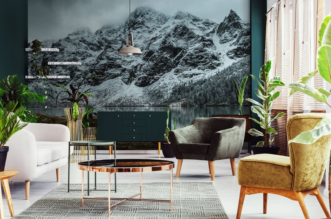 Mountain and Lake Photo Wallpaper || Self Adhesive, Peel and Stick Wall ...